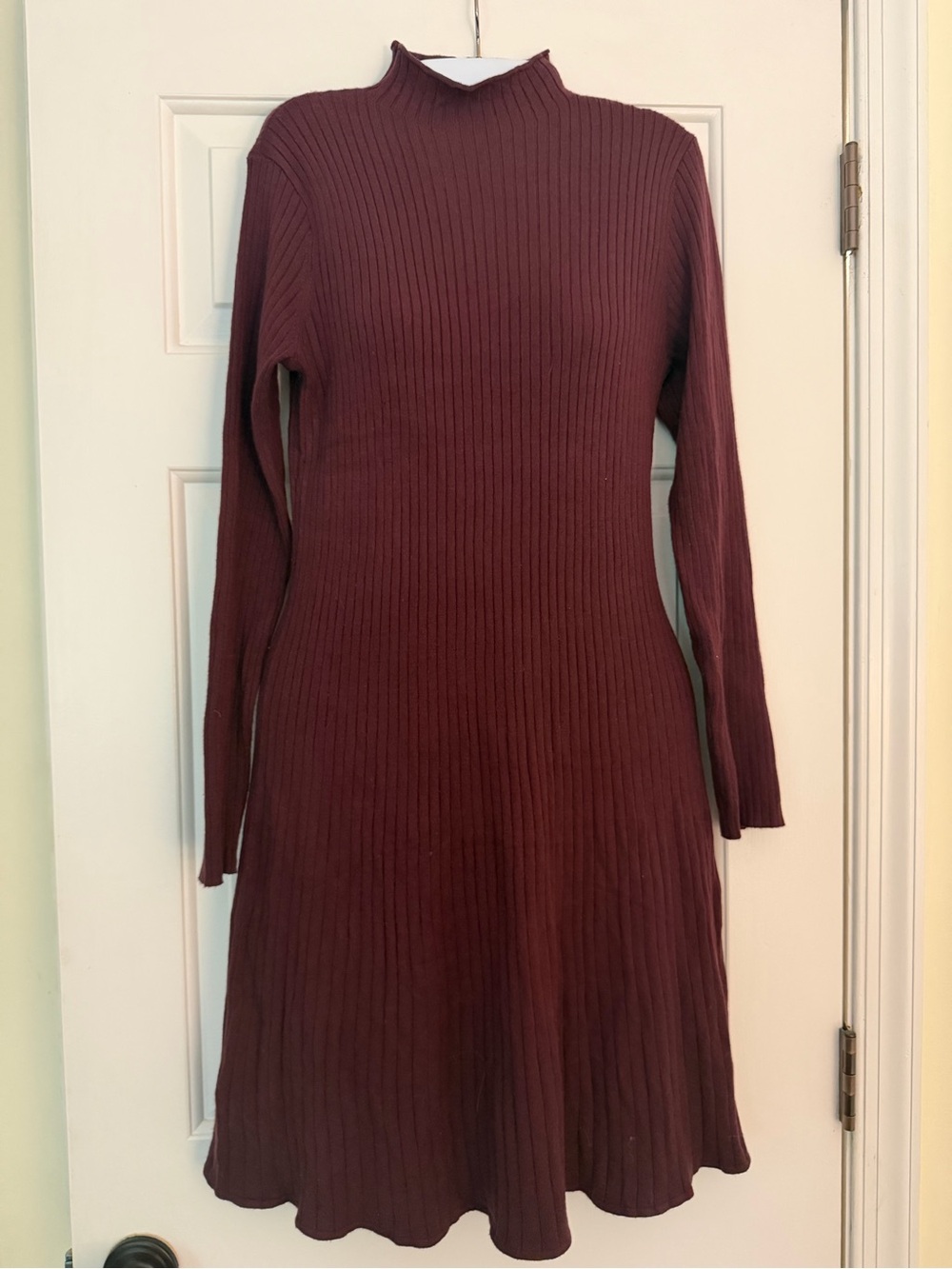 Vero Moda Burgundy Ribbed Knit Turtleneck Sweater Dress Size L